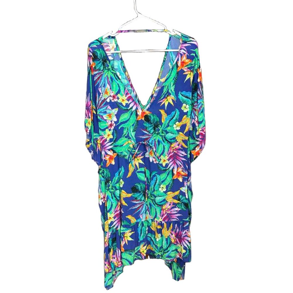 MAAJI Multi Color Tropical Beach Cover Up / Kaftan Size M